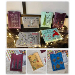 Türchen Stickserie ITH - Schokolinsen Adventskalender to go Hüllen Vol. 2